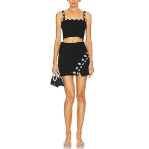 Saylor 'Finney' Black Crop Top & Mini Skirt Set Size M